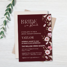 Convites Bride in Bloom Burgundy Floral Bridal Shower
