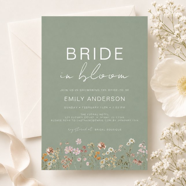 Convites Bride in Bloom Wildflower Bridal Shower (Criador carregado)
