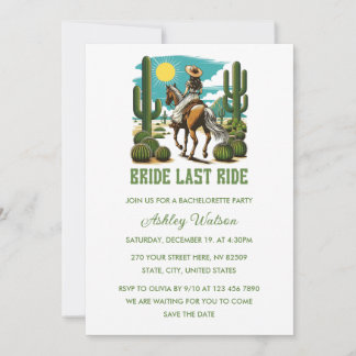Convites Bride Last Ride Cowgirl Bachelorette Party
