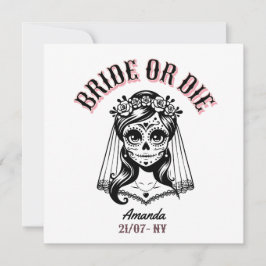 Convites bride or die bachelorette gothic