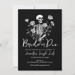 Convites Bride or Die Floral Skeleton Bachelorette Party