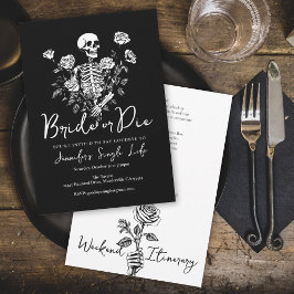 Convites Bride or Die Floral Skeleton Bachelorette Weekend
