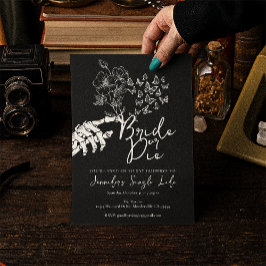 Convites Bride or Die Gothic Floral Bachelorette Party