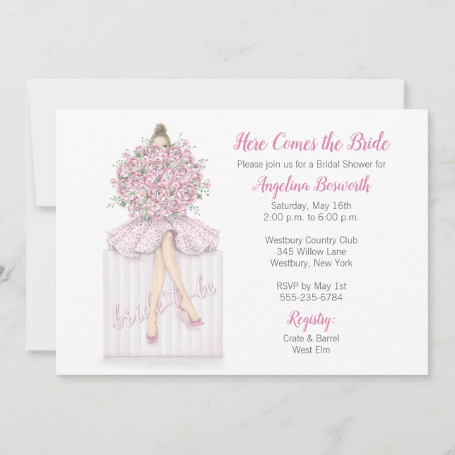 Convites Bride-to-be On Gift Bridal Shower Invitation (Frente)