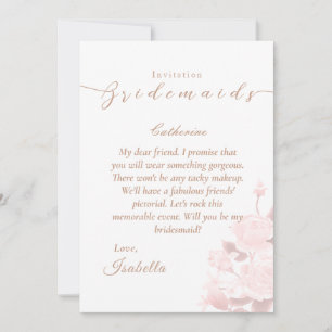 Convites Bridemaids de Rosa Chic Elegante