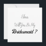 Convites Bridesmaid 2024 Proposta Simples Elegante<br><div class="desc">Cartão simples e legal de madrinha! Você pode mudar o texto e mudar as cores também!</div>