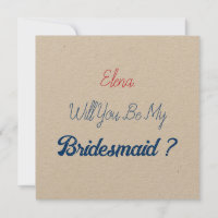 Bridesmaid 2024 Red Blue Proposta Kraft