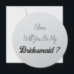 Convites Bridesmaid 2024 Simple Proposal Silver<br><div class="desc">Cartão simples e legal de madrinha! Você pode mudar o texto e mudar as cores também!</div>