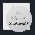 Convites Bridesmaid 2024 Simple Proposal Silver<br><div class="desc">Cartão simples e legal de madrinha! Você pode mudar o texto e mudar as cores também!</div>