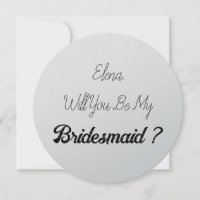Bridesmaid 2024 Simple Proposal Silver
