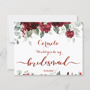 Convites Bridesmaid Ask Card de Casamento de Pênias Vermelh