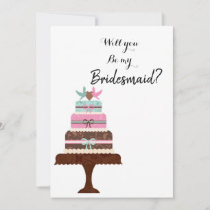 Convites Bridesmaid de Script Simples de Pincel Elegante Mo