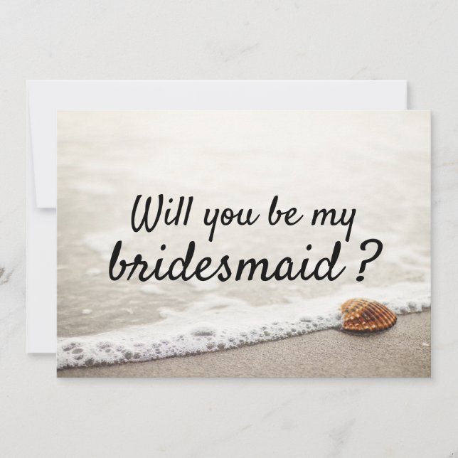 Convites Bridesmaid do Casamento das Ondas de Praia (Frente)
