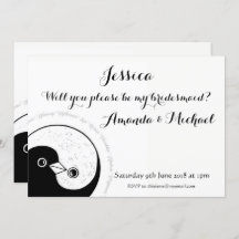 BRIDESMAID INVITE as unidades b/w personalizáveis