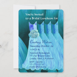 Convites Bridesmaid Luncheon ou Brunch Turquoise Blue V02A