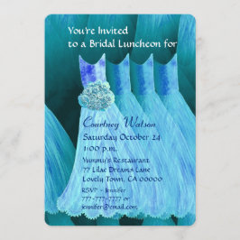 Convites Bridesmaid Luncheon ou Brunch Turquoise Blue V02A