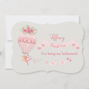 Convites Bridesmaid Obrigado Balão de Ar Quente
