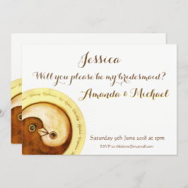Convites BRIDESMAID Ouro INVITE, unidades personalizáveis