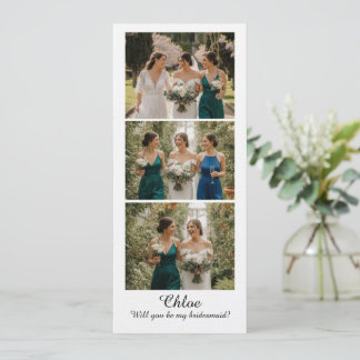 Convites Bridesmaid Photo Strip 3 Pictures Proposal Card