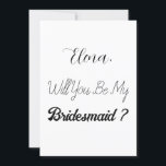 Convites Bridesmaid Proposta Elegante Simples Casamento de<br><div class="desc">Cartão simples e legal de madrinha! Você pode mudar o texto e mudar as cores também!</div>