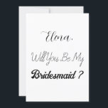 Convites Bridesmaid Proposta Elegante Simples Casamento de<br><div class="desc">Cartão simples e legal de madrinha! Você pode mudar o texto e mudar as cores também!</div>