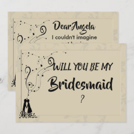 Convites Bridesmaid Romântica Moderna Elegante