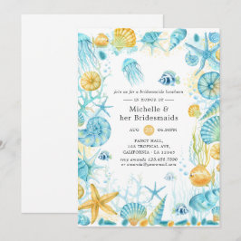 Convites Bridesmaids do Mar Azul e Amarelo