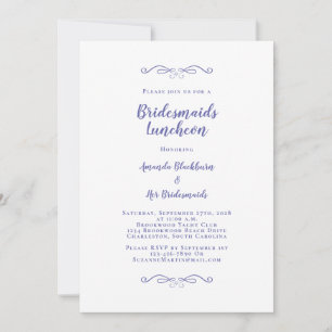 Convites Bridesmaids Elegante Bridal Bridesmaids Periwinkle