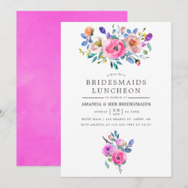 Convites Bridesmaids Florais Florais De Cor De Água Quente