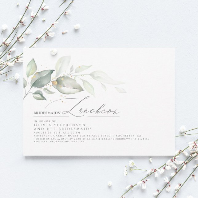 Convites Bridesmaids Luncheon Dreamy Greenery Chá de panela (Criador carregado)