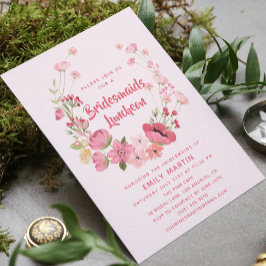 Convites Bridesmaids Luncheon Floral Chá de panela Rosa