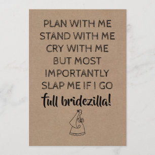 Convites Bridezilla Funny Bridesmaid / Madrinha de casament