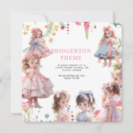 Convites Bridgerton Themed Girl Vress Festa de aniversário