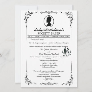 Convites Bridgerton Wedding Invitation – Regency Style  