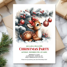 Convites Bright baby fawn Christmas kids invite digital