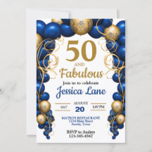 Bright Blue and Flat Gold Birthday Party