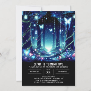 Convites Bright Custom Woodland Digital Birday
