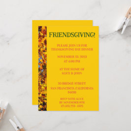 Convites Bright Dourada Deixa Amigos de Ação de Graças Dand