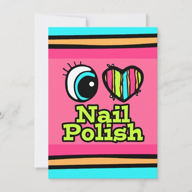 Convites Bright Eye Heart I Love Nail Polonês (Frente)