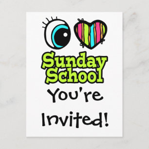 Convites Bright Eye Heart I Love Sunday School