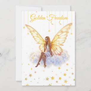 Convites Bright fada ouro borboleta asas gentis belas