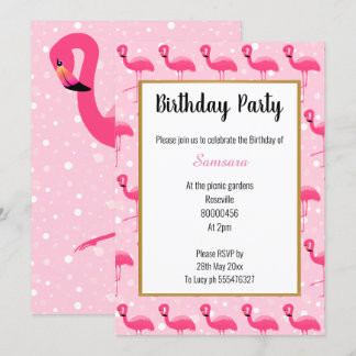 Convites Bright Flamingo Pink Bubble Aniversário