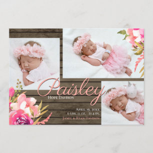 Convites Bright Floral Barn Wood Fotografia