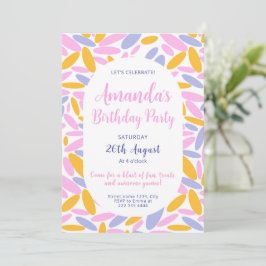 Convites Bright Floral Festivity Birthday
