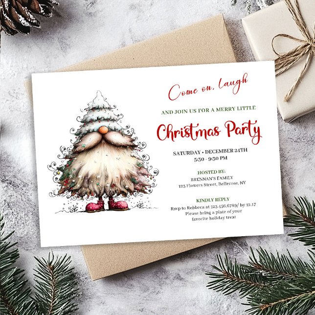 Convites Bright Funny Santa Classic Holiday Celebration  (Bright Funny Santa Classic Holiday Celebration Invite)