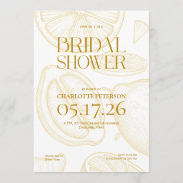 Convites Bright Minimalist Citrus Bridal Shower invite