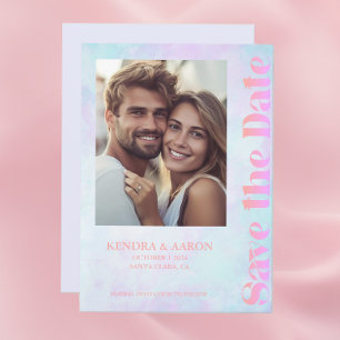 Convites Bright Modern Minimamente Neon Wedding Salvar A Da