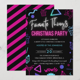 Convites Bright Neon Favorite Festa de Natal