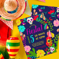 Bright neon floral mexicano 5 de mayo fiesta