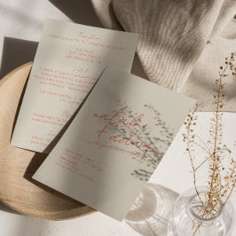 Convites Bright Orange Retro Whimsical Tudo Em Um Casamento